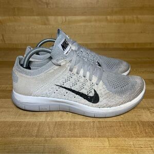Nike Free 4.0 Flyknit Women's Sz 6.5 Shoes Sneakers 631050-101 Gray Mesh